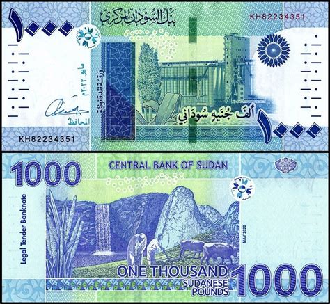 Sudan 1 000 Sudanese Pounds Banknote 2022 This Banknote Was Released