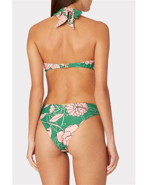 Milly Pink Nenuphar Monique Bikini Bottom In Green Lyst