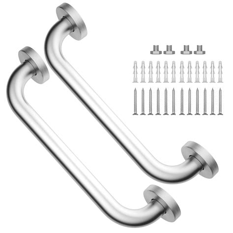 2 Pack 12 Satin Brushed Nickel Stainless Steel Shower Grab Bars ...