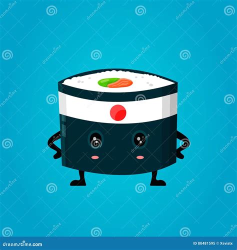 Vector Japan Ninja Sushi Flat Design Stock Vector Illustration Of