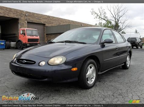 1999 Ford Taurus Se Deep Navy Blue Metallic Medium Graphite Photo 2