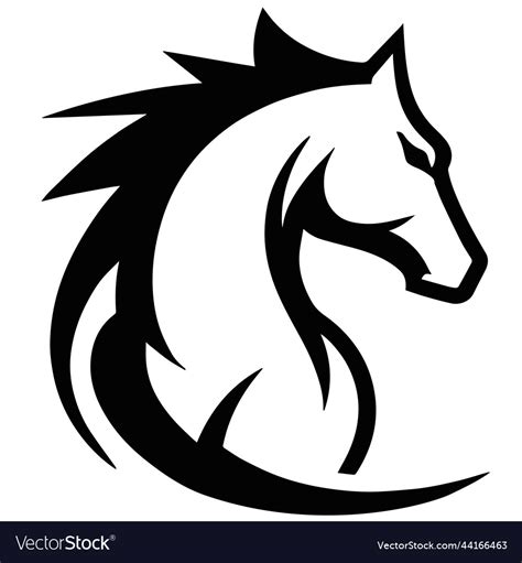 Horse logo in black and white Royalty Free Vector Image