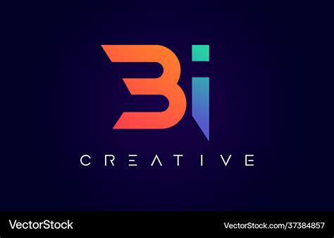 Bi logo letter design with modern creative Vector Image