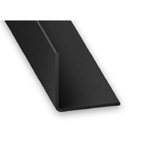 Black 12 Metre Upvc Plastic Rigid Angle 25mm X 25mm Trim Lengths 90 Degree Pack Size 2