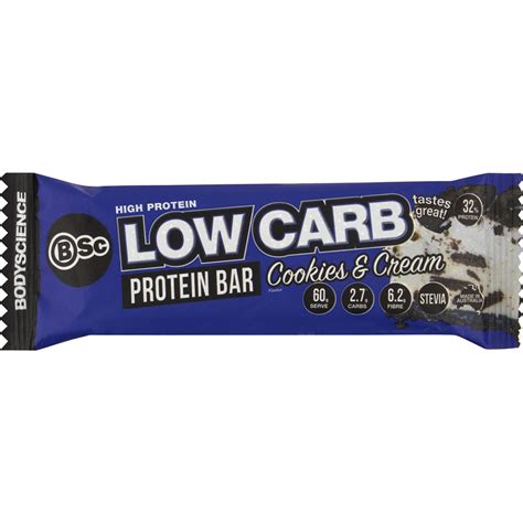 Bsc Body Science High Protein Low Carb Bar Cookies And Cream 60g Woolworths