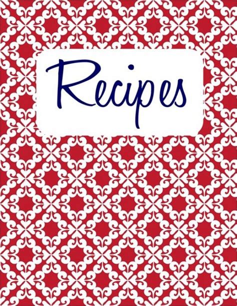 Printable Recipe Book Cover