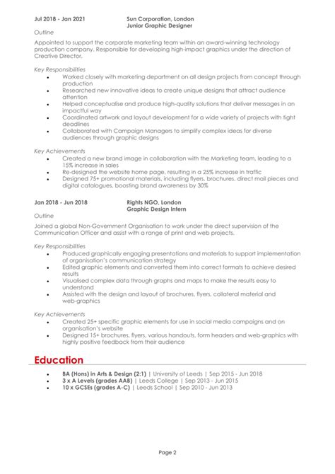 Graphic Designer Cv Example Guide Stand Out And Get Hired