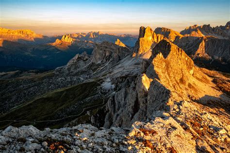 Catching Sunrise On The Summit Of Ra Gusela In The Italian Dolomites