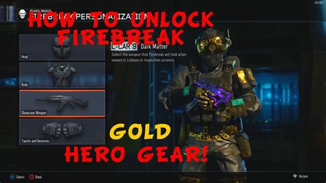 Black Ops How To Unlock Firebreak S Hero Gear Firebreak Gold Gear