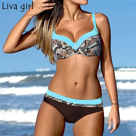 Liva Girl Bra Padded Bikini Set Push Up Brazilian Swimsuit Micro Bikini