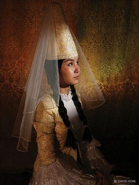 Kazakh Woman In Traditional Wedding Dress By David Honl Traditional