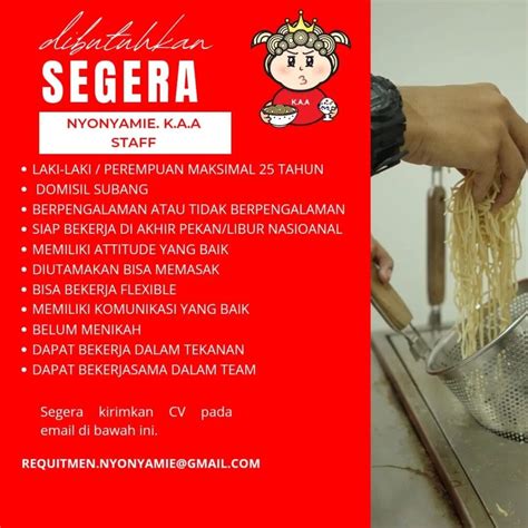 Lowongan Kerja Subang Nyonyamie Subang November Terbaru Loker