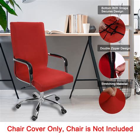 Stretch Home Office Computer Desk Seat Cover Protector Rotating Slipcoves Large Size Red (ONLY ...