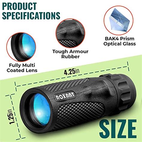 Roxant Viper Monocular Telescope 10x25 High Definition Weatherproof Pocket Telescope With Hand