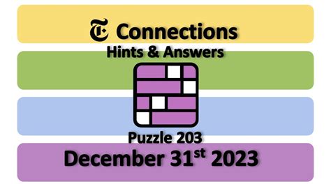 ‘NYT Connections’ Answers Today 203 December 31st, 2023 – Hints and ...