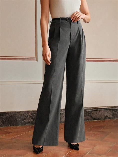 Anewsta Elaire Pantalon De Costume Droit Taille Haute Avec Passants De