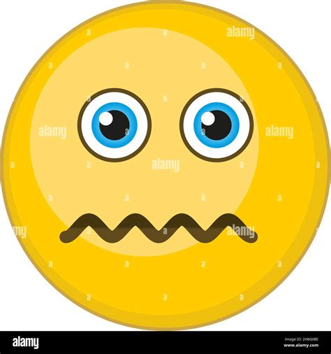 Confounded face emoji. Round yellow emoticon. Frustration symbol Stock ...