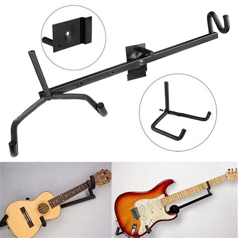 Wss Black Horizontal Guitar Wall Hanger Display Bracket Mount