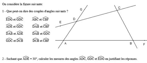 Exercices corrigés 5 Angles opposés par le sommet complémentaires