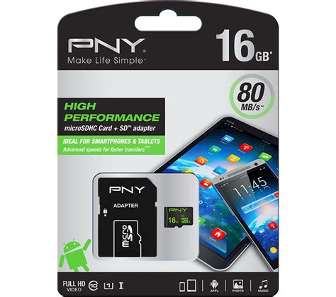 Pny Performance Class Microsd Memory Card Gb Deals Pc World