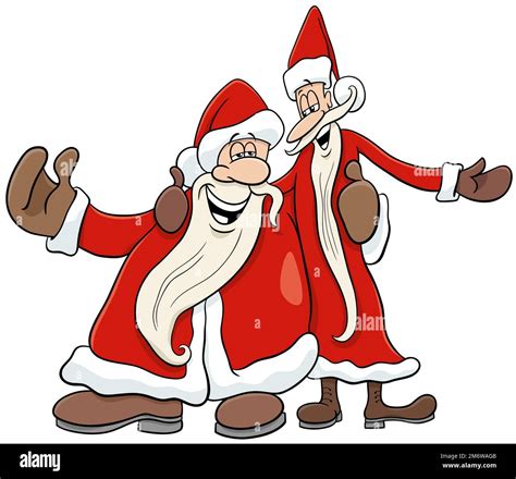 Cartoon Santa Clauses singing a Christmas carol Stock Photo - Alamy