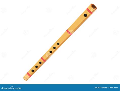 Bamboo Flute Vector Design Wooden Flute Flat Style Vector Illustration