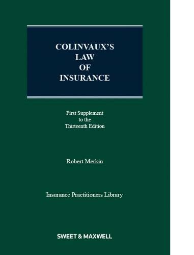 Colinvaux S Law Of Insurance St Supplement Merkin Professor