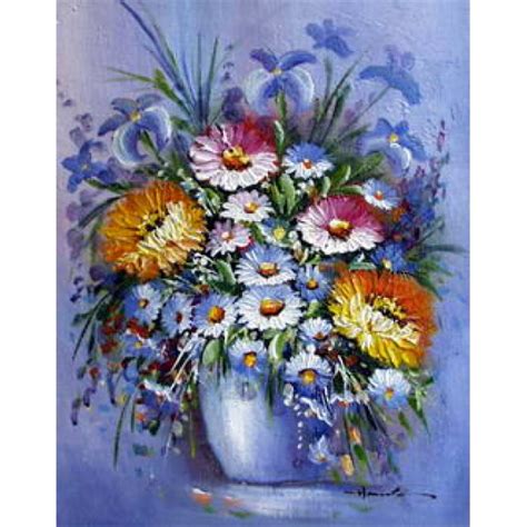 Toile Bouquet De Fleurs Mauve Peintures Sur Toile