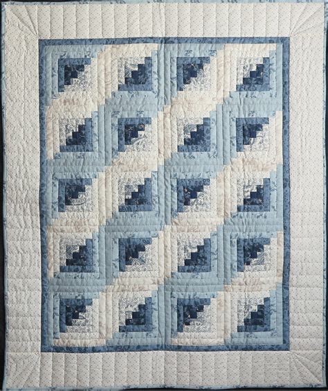 Blue And White Log Cabin Quilt Connie Lapp Quilts