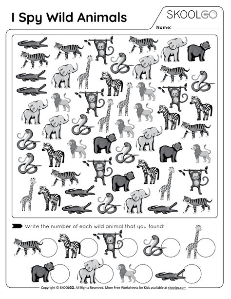 Wild Animals Worksheets Preschool