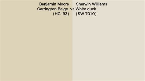 Benjamin Moore Carrington Beige Hc Vs Sherwin Williams White Duck