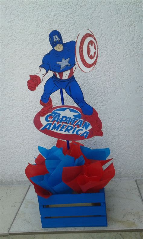 Centro de mesa capitán america Centros de mesa para niños Fiesta