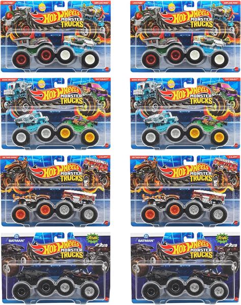 Amazon ホットウィール Hot Wheels モンスタートラック 1 64 2パック アソート 乗り物おもちゃ ミニカー 2台組8セット入り BOX販売 3歳から マルチ