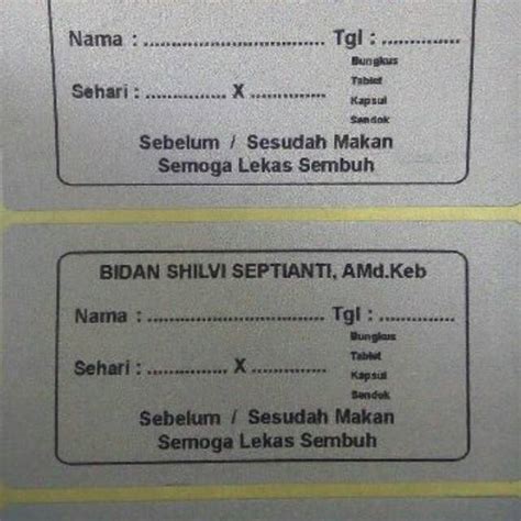 Contoh Etiket Obat Koleksi Gambar