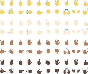 All Hand Emoji Gesture Emoticons Set Royalty Free Vector