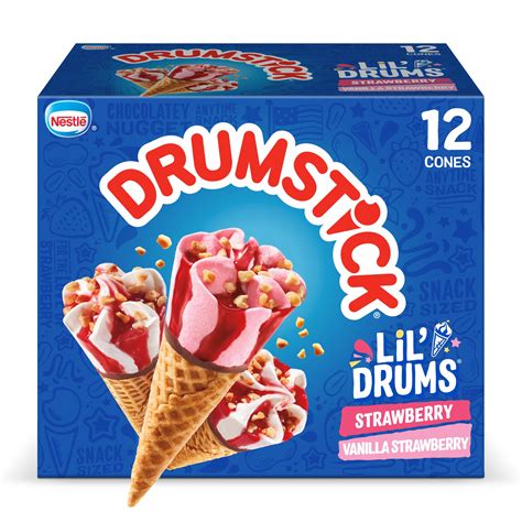 Drumstick Lil Drums Strawberry And Vanilla With Strawberry Swirls