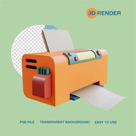 Premium Psd 3d Render Apliance Printer Psd