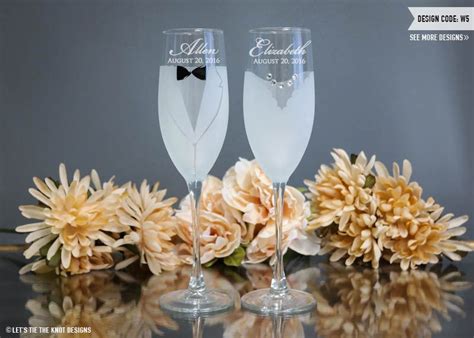 Personalized Bride And Groom Toasting Glasses Set Of Two Custom