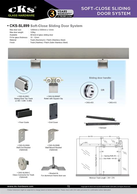 Cks Glass Hardware Cks Sl899 Soft Close Sliding Door System