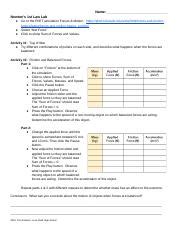 Newtons Laws Virtual Lab Phet Simulation Docx Name Newton S 1st Law