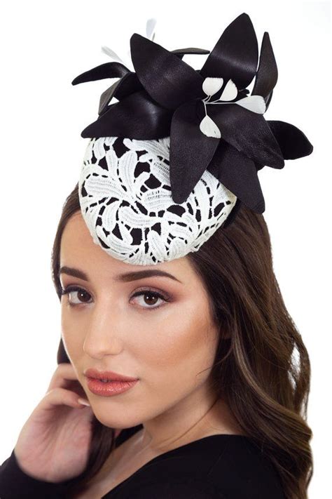 Black White Hat Black And White Fascinator Black And White Etsy In