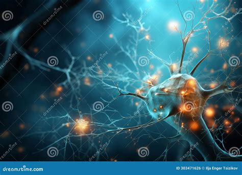 Detailed Illustration Of Human Brain And Neuron Cells Showcasing