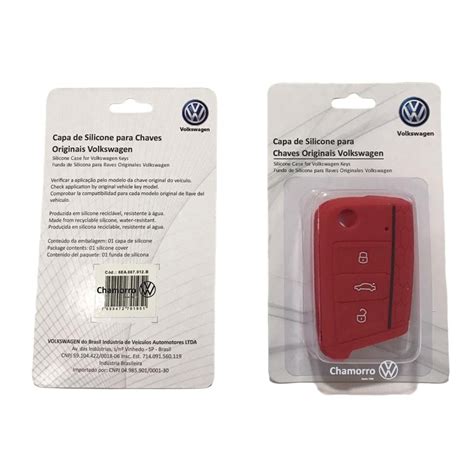 Capa Vermelho Chave Canivete Vw Polo Virtus Golf Jetta