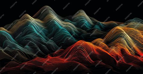 Premium AI Image | A colorful mountain range with a black background ...