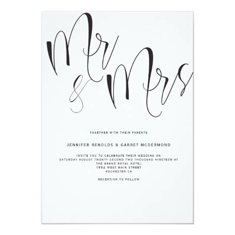 Mr. & Mrs. Wedding invitation | Zazzle.com