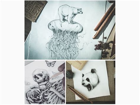 Pencil & Ballpoint Pen on Behance