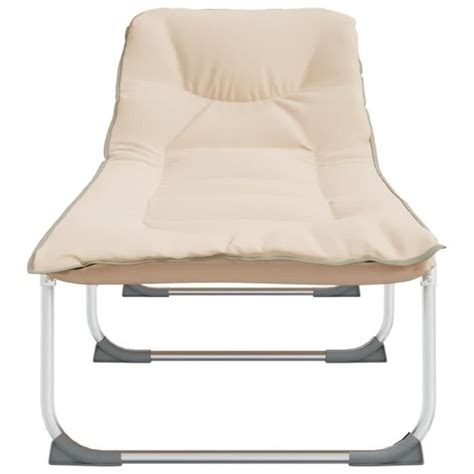 Zerodis Chaise Longue Pliable Beige Tissu LF044 Cdiscount Jardin