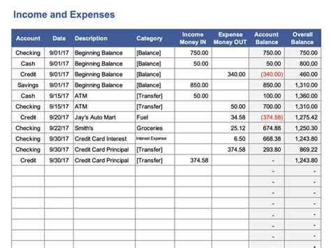 Expenses Spreadsheet