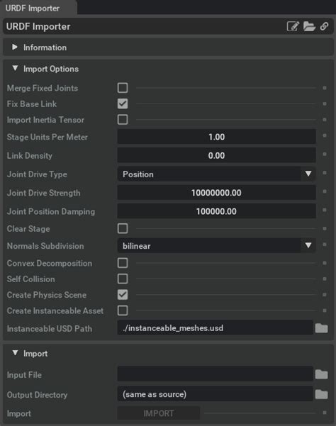 Import URDF Omniverse IsaacSim