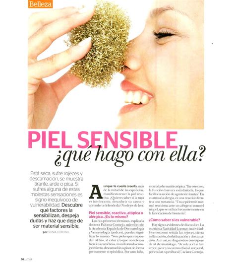 Articulo En La Revista Mia Piel Sensible ¿qué Hago Con Ella Paloma